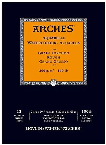Arches skicák lepený 21x29,7cm 12l RG 300g