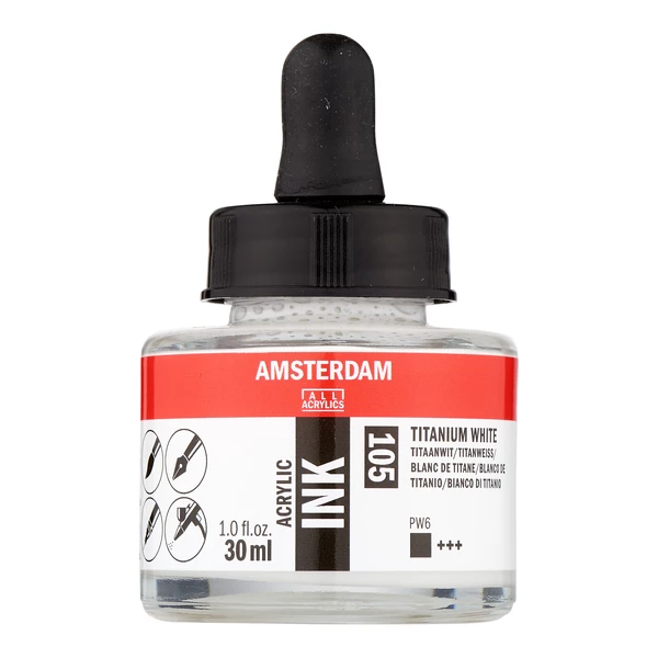 Akrylový inkoust Amsterdam 30 ml - 105 Titanium White