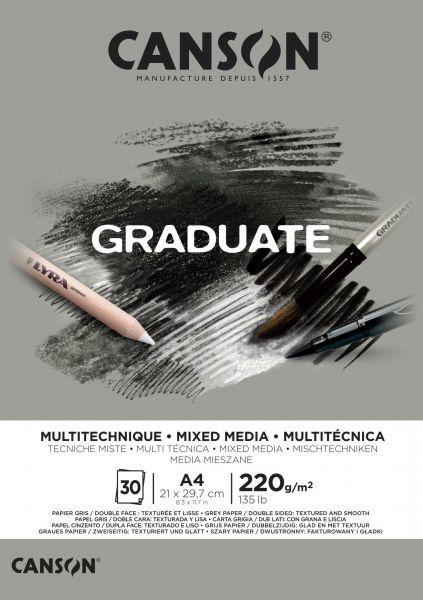 Graduate Mix-Med skicák lep. A4 30l G+S 220g Grey