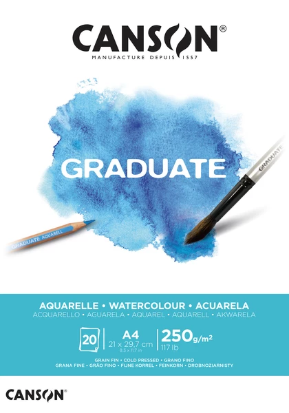 Graduate Watercolour skicák lep. A4 20l GF 250g